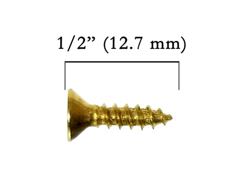 100pc. #4 x 1/2" Brass-plated Phillips Flat-Head Screws