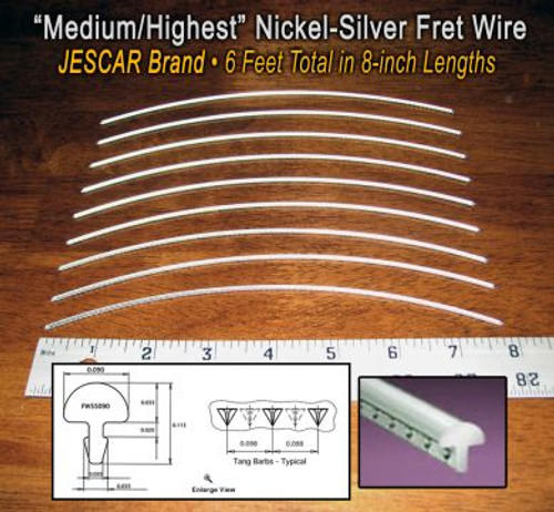 Jescar Medium/Highest Nickel-Silver Fret Wire (6 ft)
