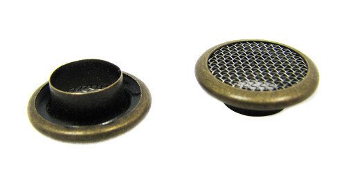 12pc. 15mm Antique Brass Screened Grommets