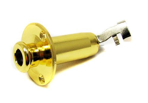 1pc. Gold Screw-Mount Stereo Endpin/Strap Button Jack