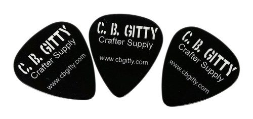 12pc. Black "C. B. Gitty" Medium Guitar Picks