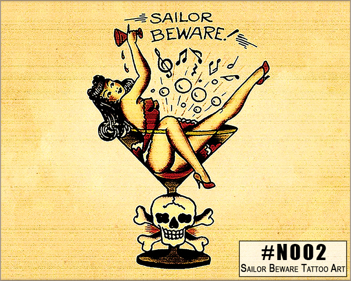 N002 Sailor Beware Tattoo Art Box Design