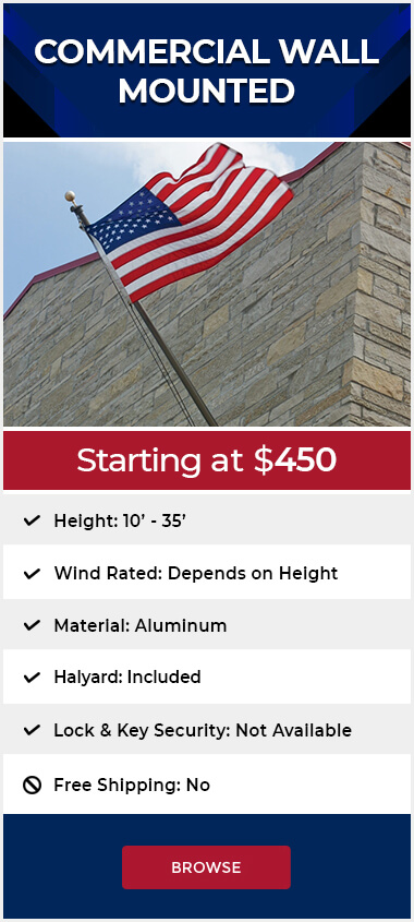 Wall mounted flagpoles for businesses