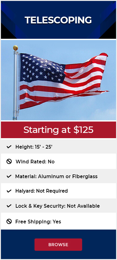 Telescoping Flagpoles for varied heights