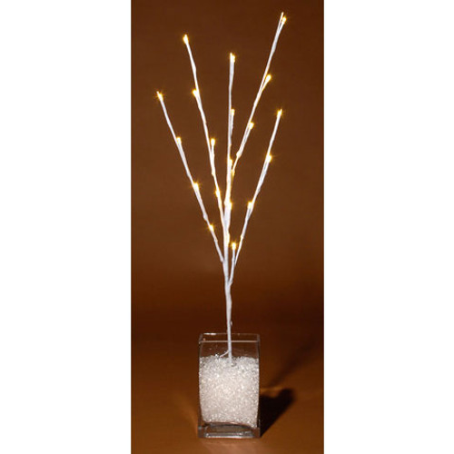 White 27 Inch Branch with 20 Warm White LED Lights - Battery Operated