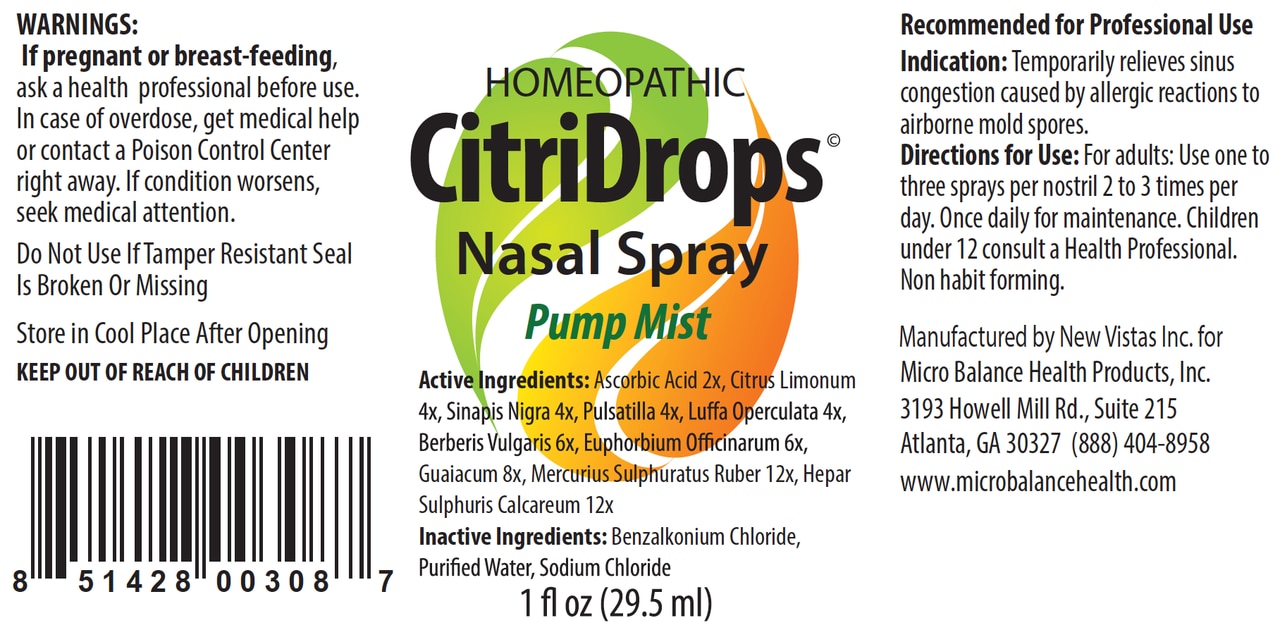 Citri Drops Nasal Spray Label