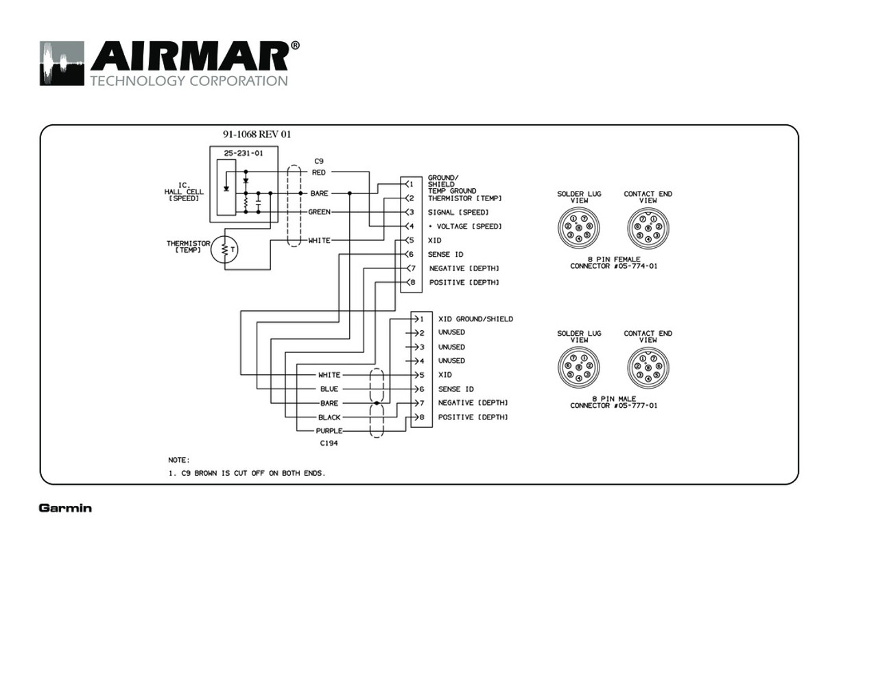 Airmar Wiring Diagram Garmin St850 8 Pin  S T