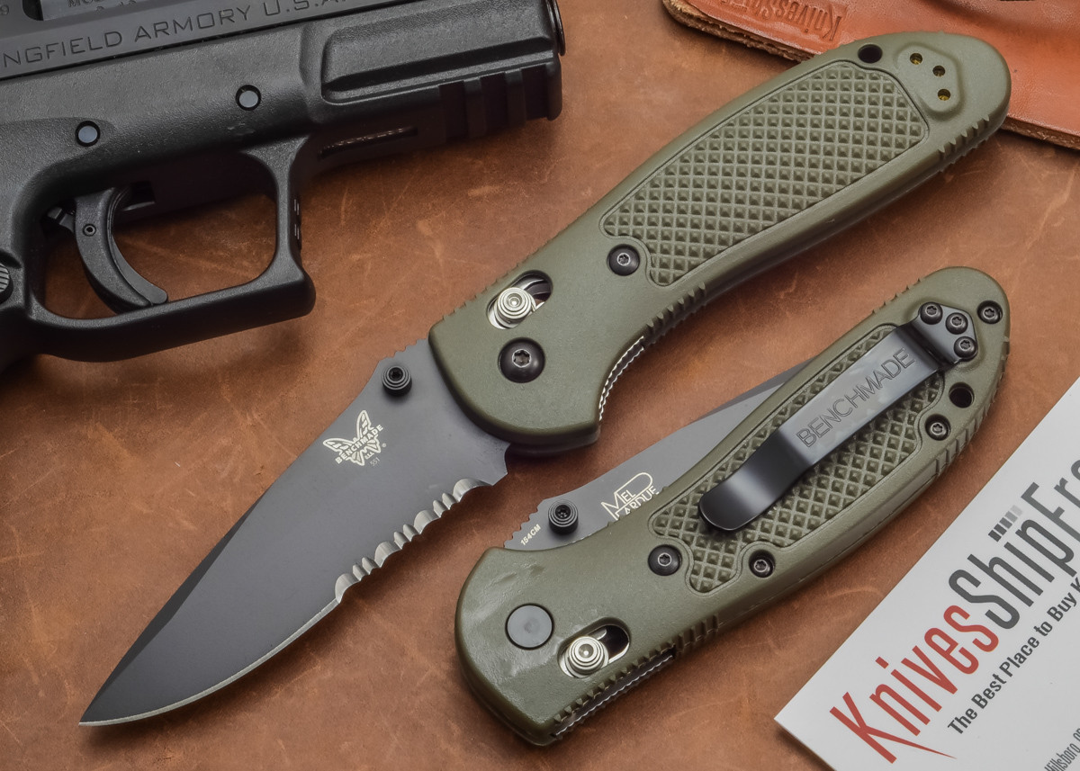 Benchmade Knives 551SBKOD Griptilian Olive Drab Serrated Black