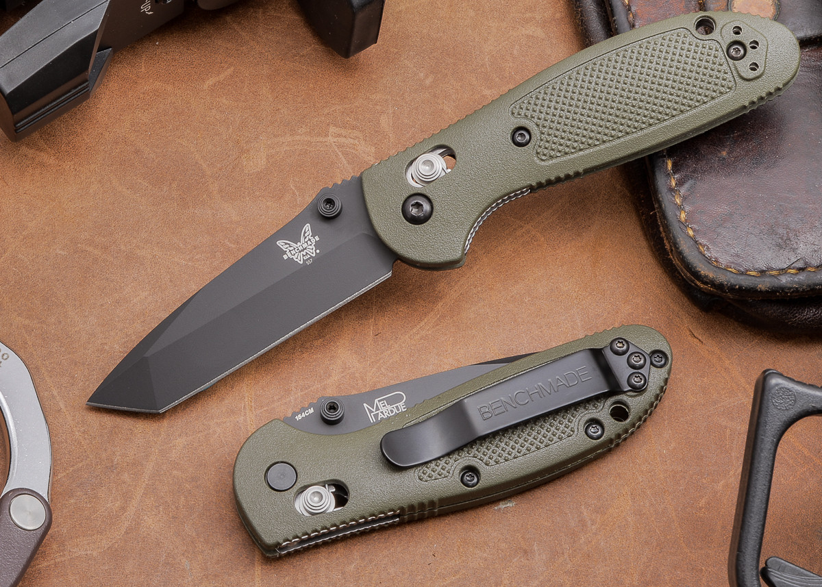 benchmade knives 557bkod mini griptilian tanto black blade od