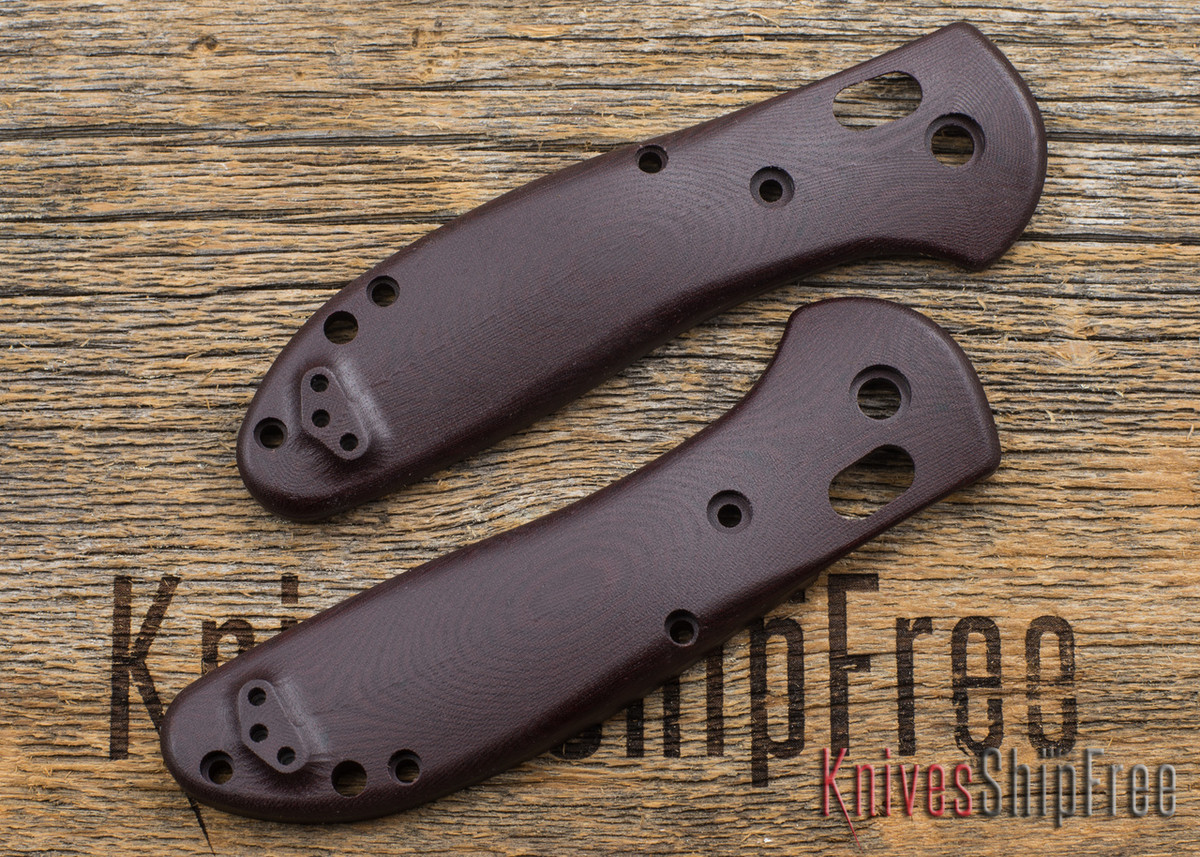custom benchmade griptilian scales maroon linen micarta all