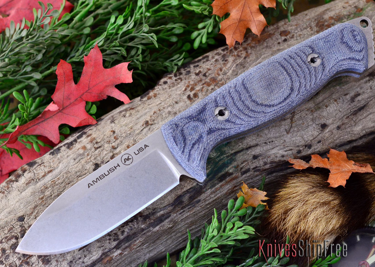 Ambush Knives Ambush Brute Stonewashed Finish Sculpted Handles