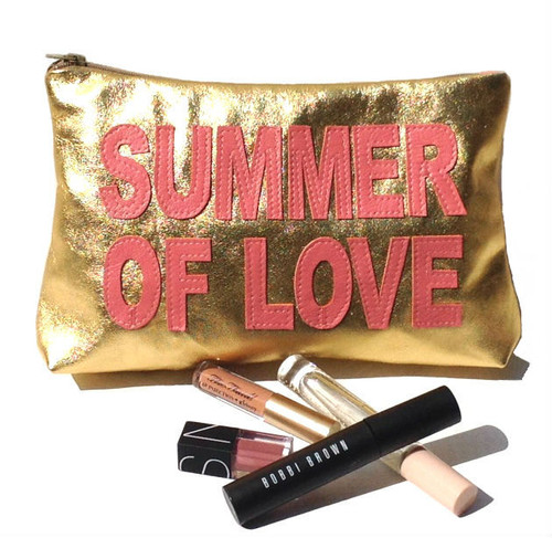 Summer of Love Personalized Leather Toiletry Bag & Make Up Pouch Summer of Love Personalized Leather Toiletry Bag & Make Up Pouch