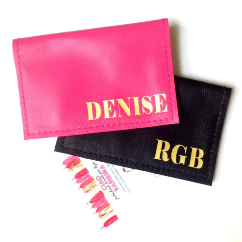 City Personalized Monogram Leather Business & Credit Card Holder City Personalized Monogram Leather Business & Credit Card Holder