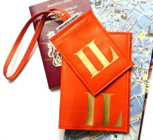 Personalized Initial Leather Passport Cover & Personalized Initial Luggage Tag Set - Orange
Personalized Initial Leather Passport Cover & Personalized Initial Luggage Tag Set - Orange