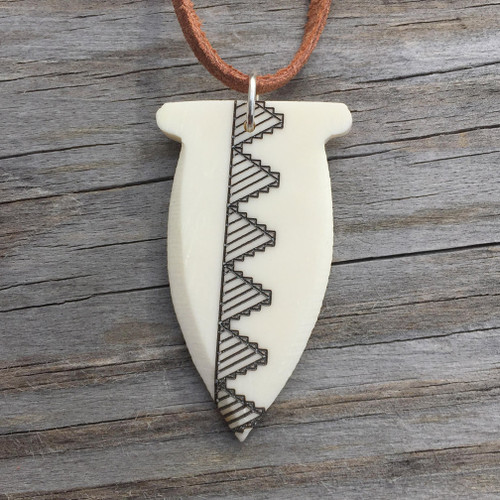 Bone Pendant with Contemporary Haudenosaunee Design Bone Pendant with Contemporary Haudenosaunee Design