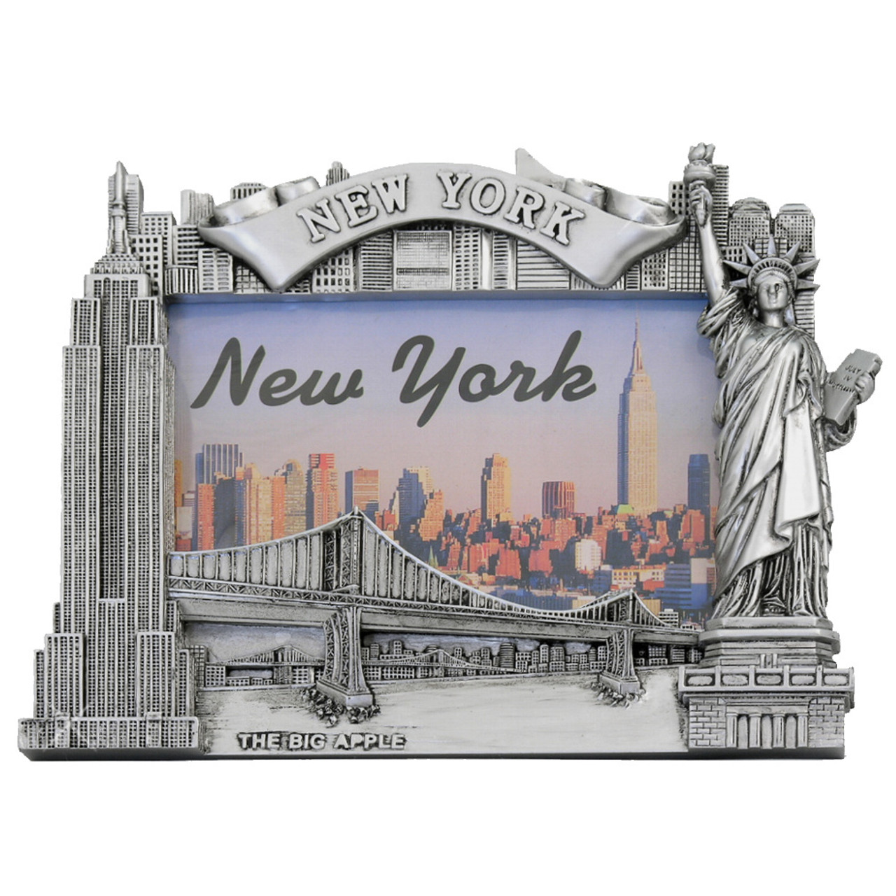 Silver NY Skyline Photo Frame
