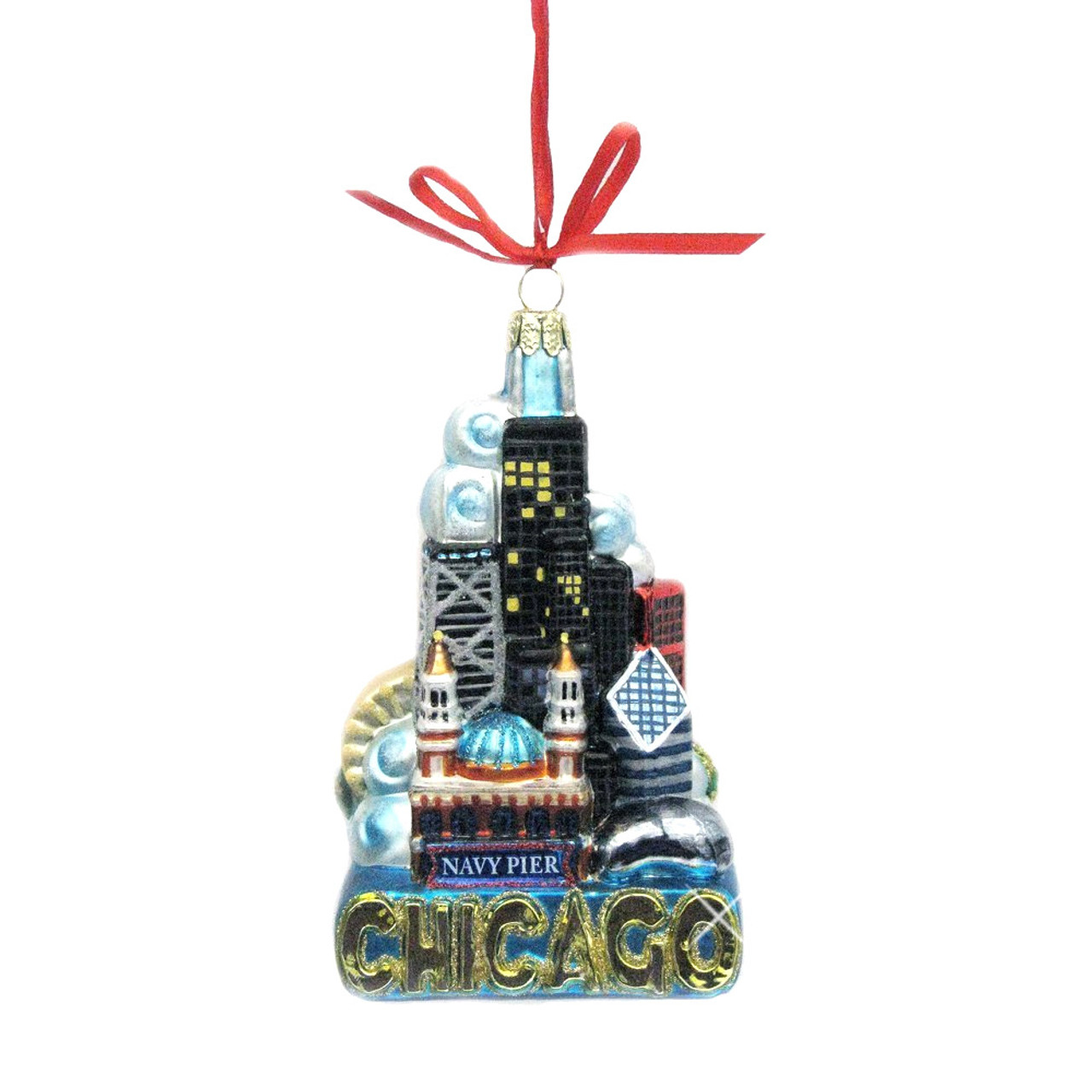 chicago landmarks ornament glass chicago skyline ornament chicago skyline christmas cards