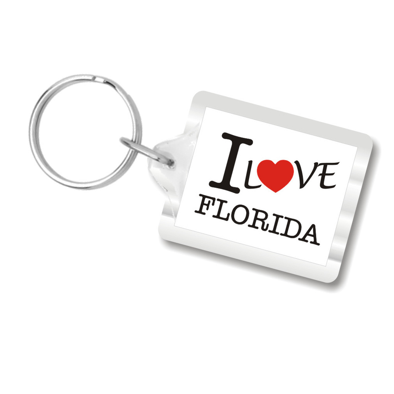 I Love Florida Plastic Key Chain