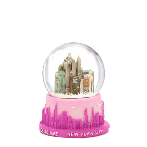 Pink Nyc Skyline Snow Globe