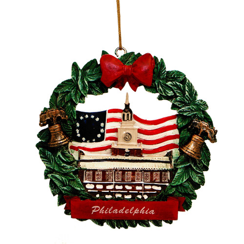Philadelphia Wreath Ornament