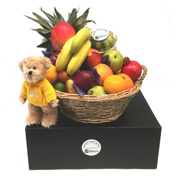 Get Well Basket with Message Bear Get Well Basket with Message Bear