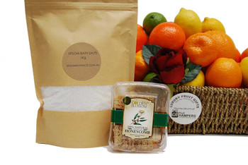Get well basket with Epsom Bath Salts + Honeycomb Get well basket with Epsom Bath Salts + Honeycomb