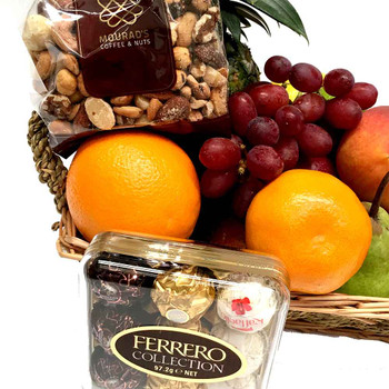 Little Fruit Basket with Nuts and Chocolates Little Fruit Basket with Nuts and Chocolates