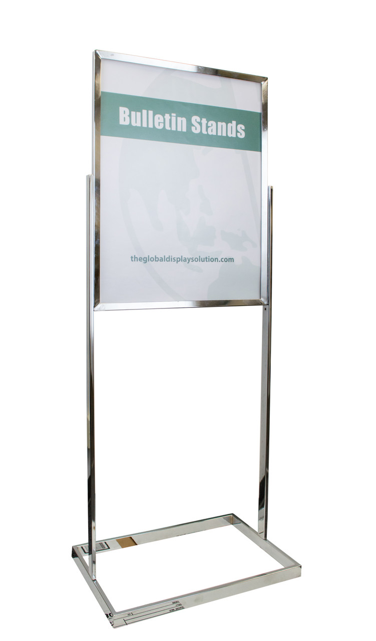 Premium Poster Stand Display Chrome 22"w x 28"h 1/Pack The Global