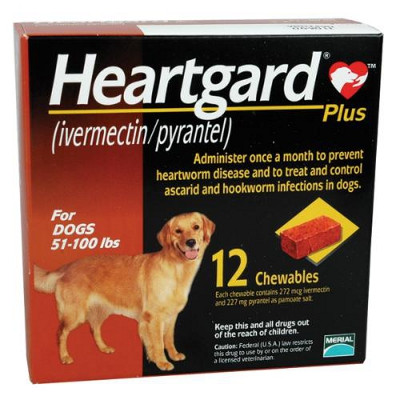 Heartgard Plus Chewables for Dogs 51100 lbs Brown 12 Pack Sierra