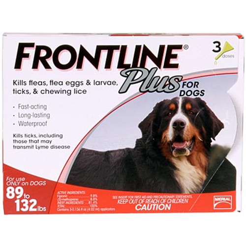 Frontline Plus for Extra Large Dogs 89-132lbs - 3 Pack