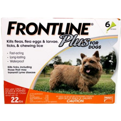 Frontline Plus for Small Dogs up to 22 lbs - 6 Pack