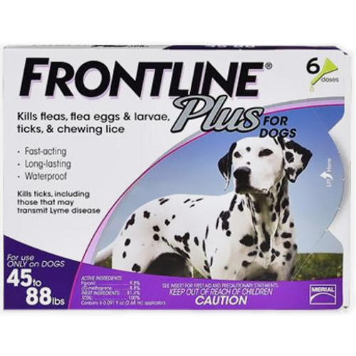 Frontline Plus for Large Dogs 45-88lbs - 6 Pack