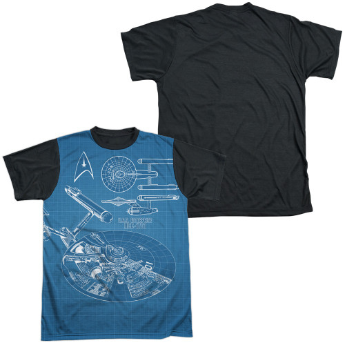 Star Trek Multi Plans BB Sublimated T Shirt Star Trek Multi Plans BB Sublimated T Shirt