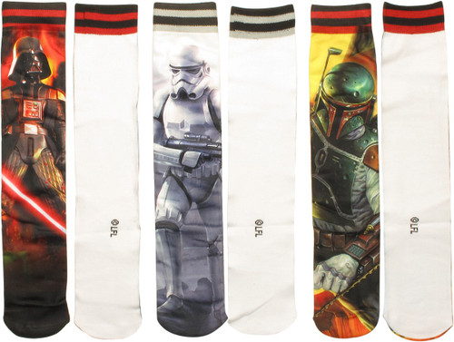 Star Wars Characters Sublimated 3 Pair Socks Set Star Wars Characters Sublimated 3 Pair Socks Set