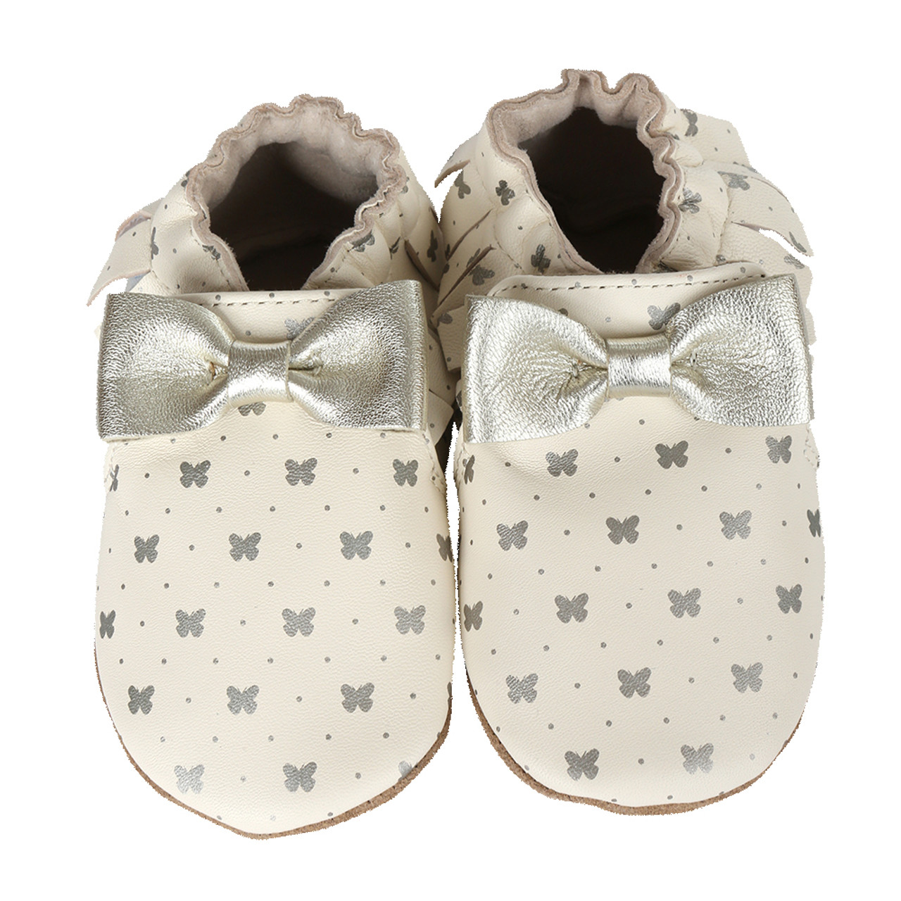 Premium Leather Maggie Moccasins Cream | Soft Soles | Baby Shoes | Robeez