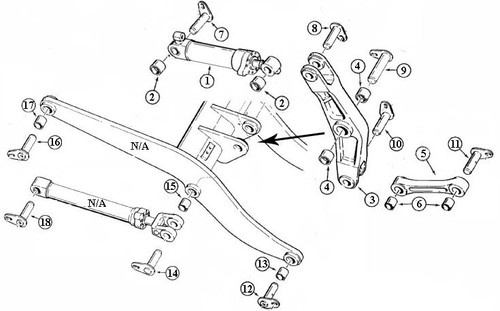 Case 821, 821B, 821C, 921, 921B, 921C Loader Bellcrank Parts