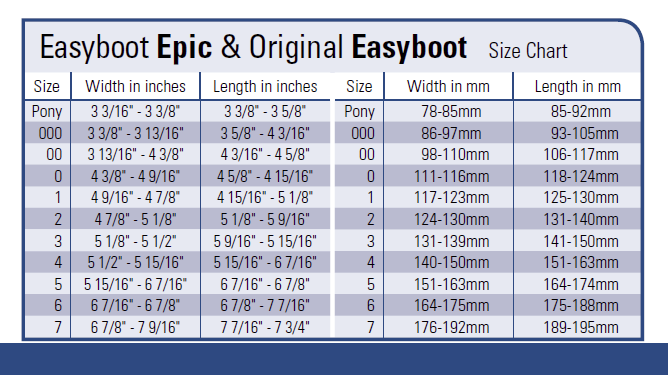 Dynamic Edge Boots Size Chart