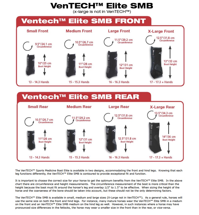 ventech size chart, smb elite boots sizes