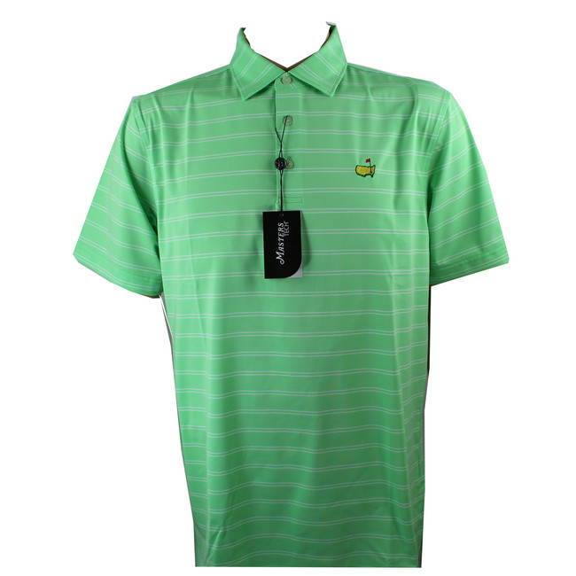 Masters Performance Tech Spring Green & White Golf Shirt