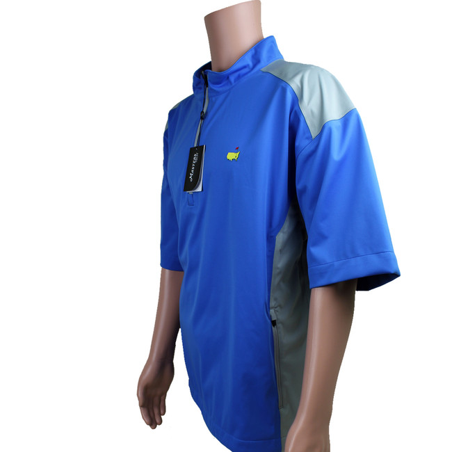 Masters Blue with Grey Short Sleeve Performance Tech Wind Shirt