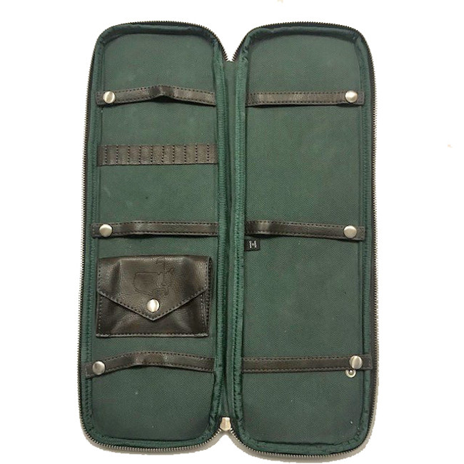 Masters Canvas and Brown Leather Tie Carrying Case- Inside