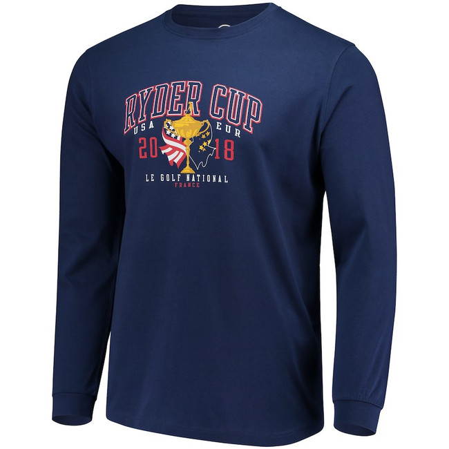 Ryder Cup Navy Trophy Long Sleeve T Shirt