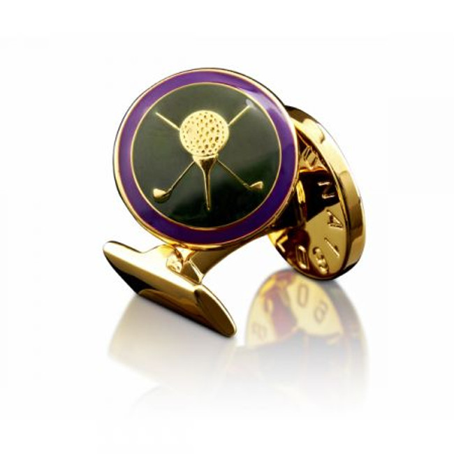 Gold & Purple Golf Cuff Links
