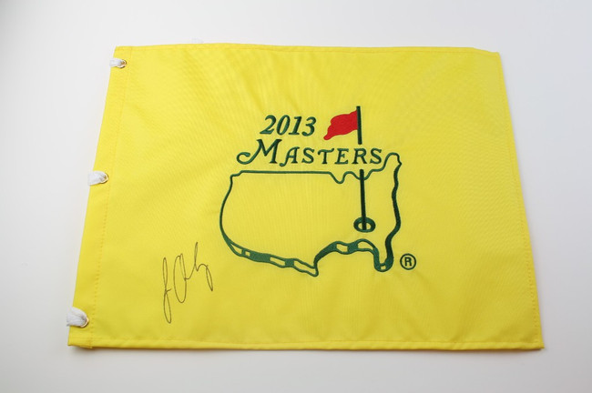 2013 Authentic Augusta National Masters Pin Flag - Autographed by Louis Oosthuizen