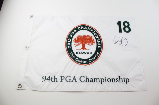 Authentic PGA Championship Pin Flag - White - Autographed by Rory McIlroy