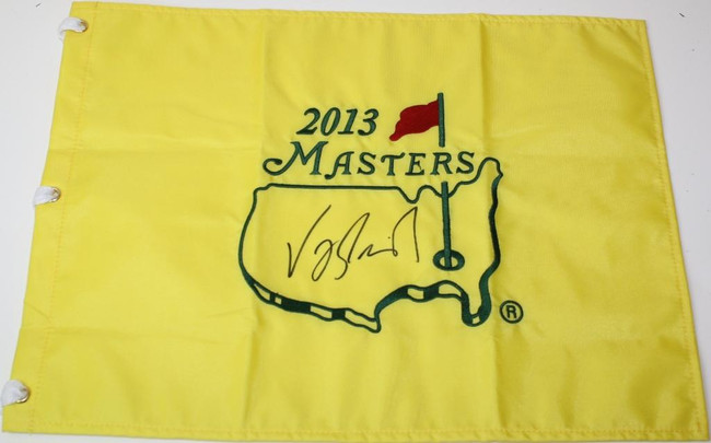 Vijay Singh signed Authentic 2013 Masters Embroidered Pin Flag