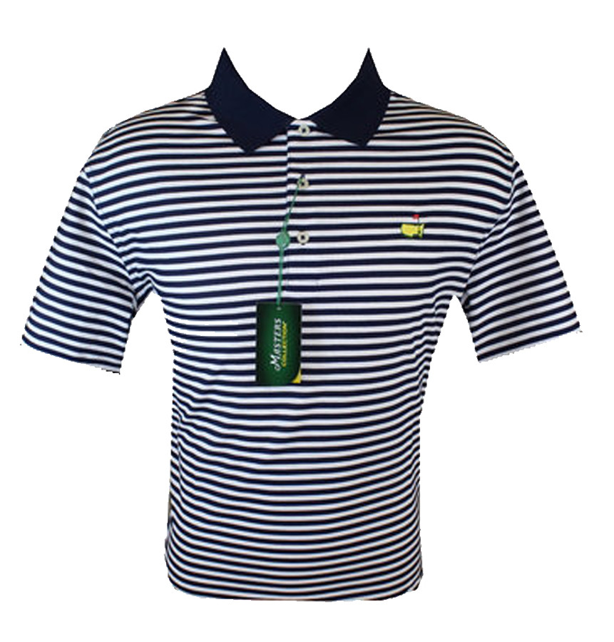 Masters Navy & White Jersey Golf Shirt