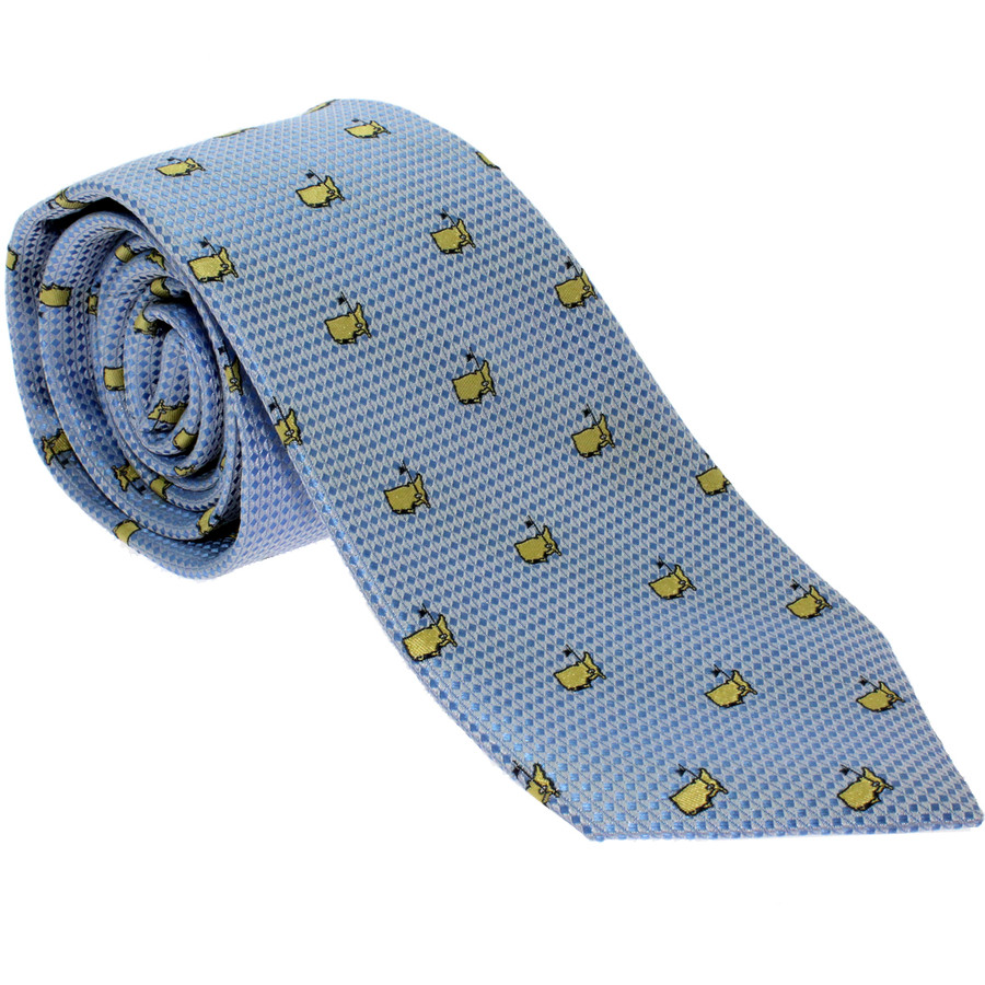 Masters Light Blue Tie With Yellow Logos
