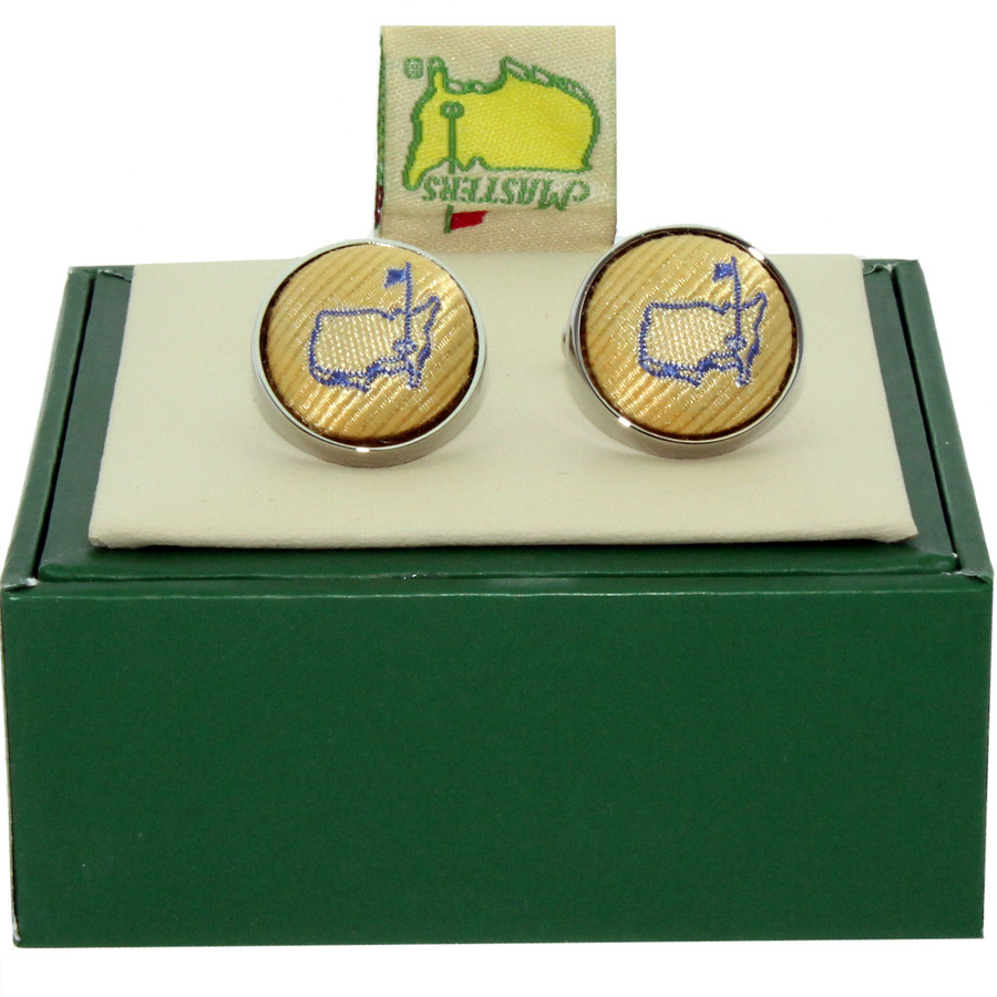 Masters Cuff Links - Yellow With Light Blue Logo