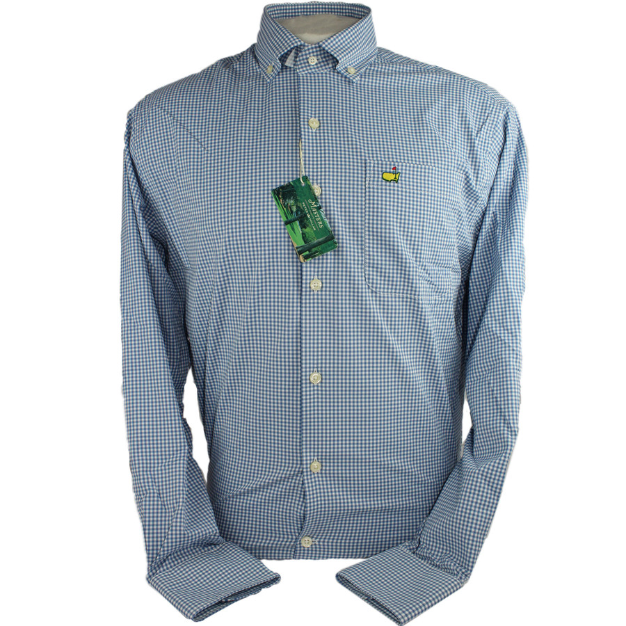 Masters Peter Millar Checkered Blues Dress Shirt